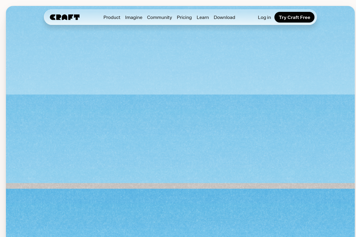 Screenshot of the Craft website