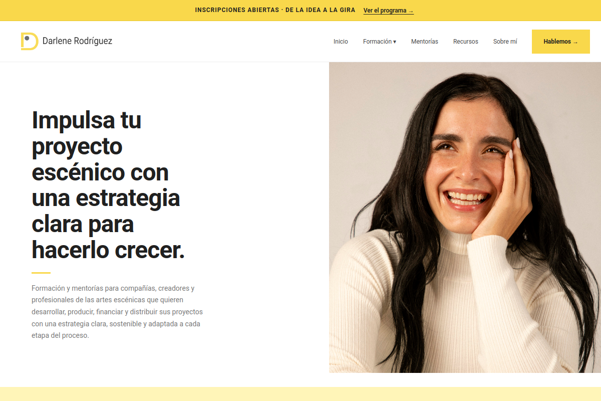 Captura de la web de Darlene Rodríguez