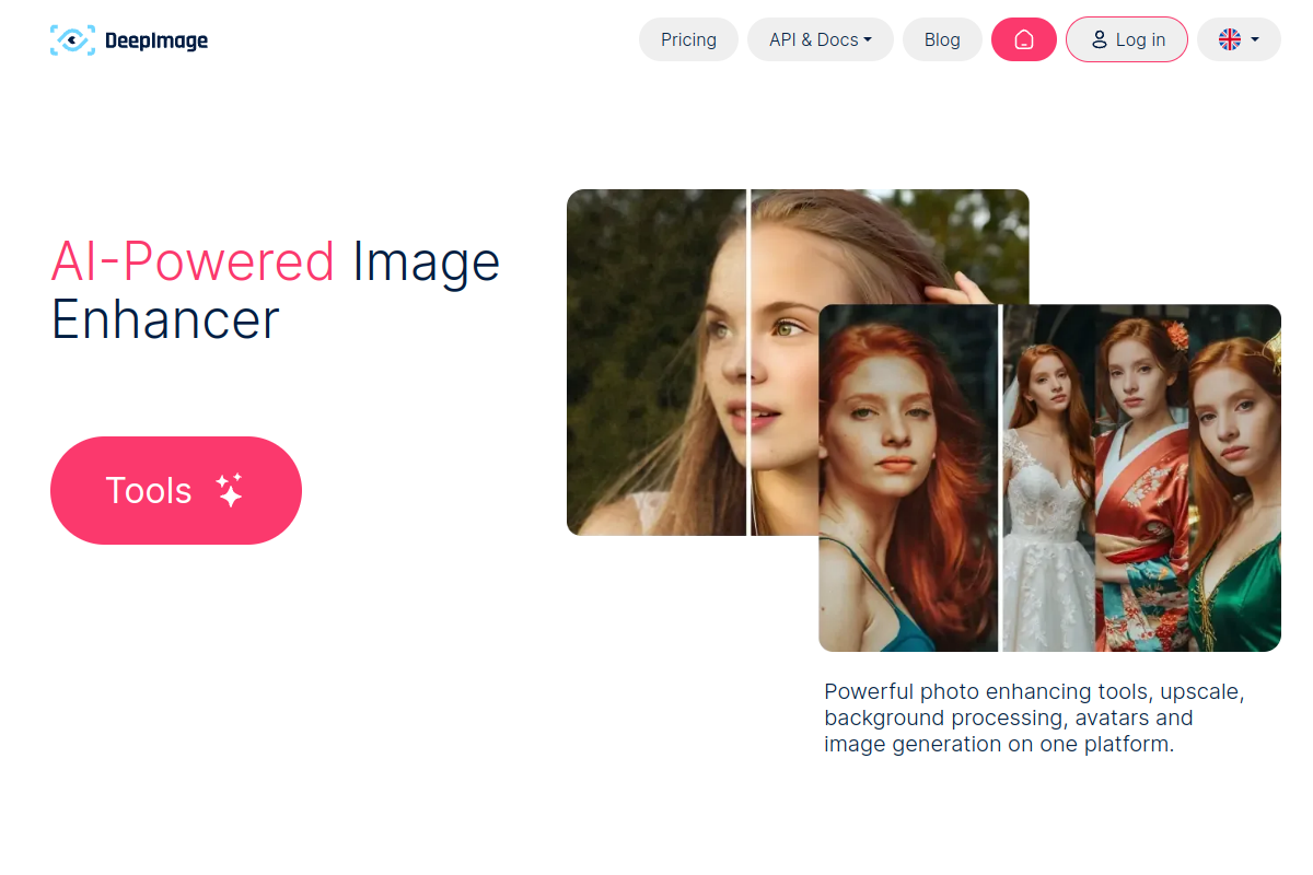 Screenshot of the Deep Image website