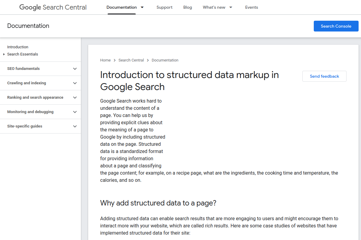 Heading structure screenshot