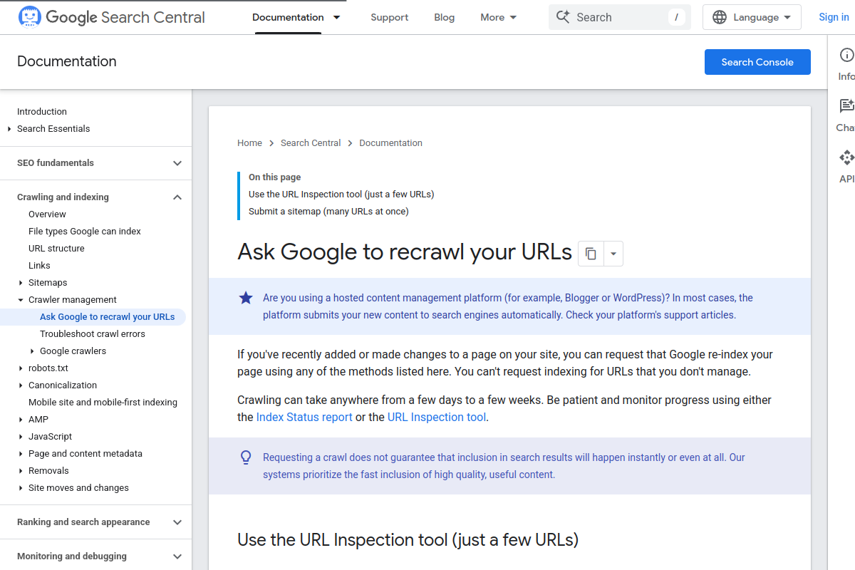 Content refresh workflow screenshot