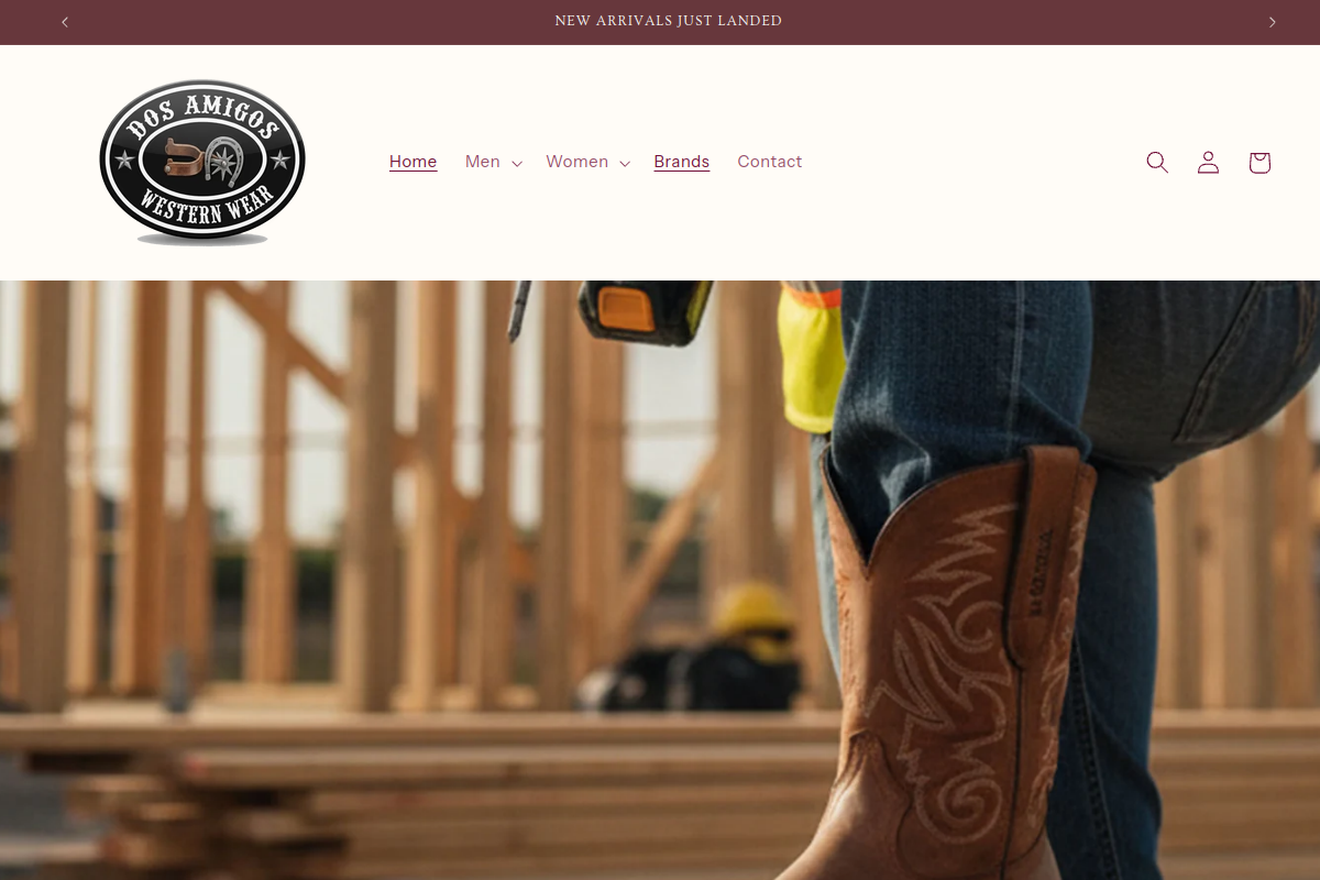 Sitio web de Dos Amigos Western Wear