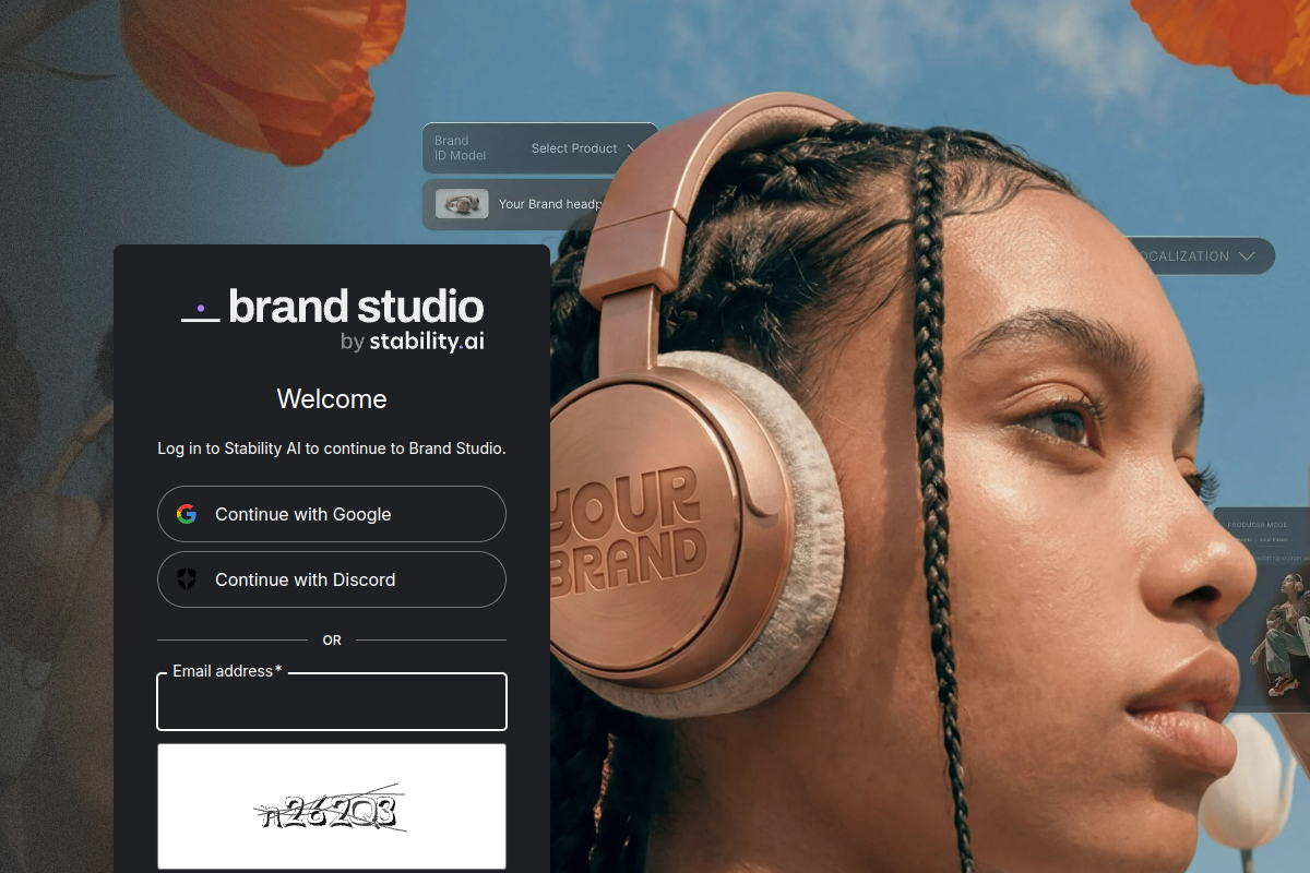 Screenshot of the Dreamstudio website