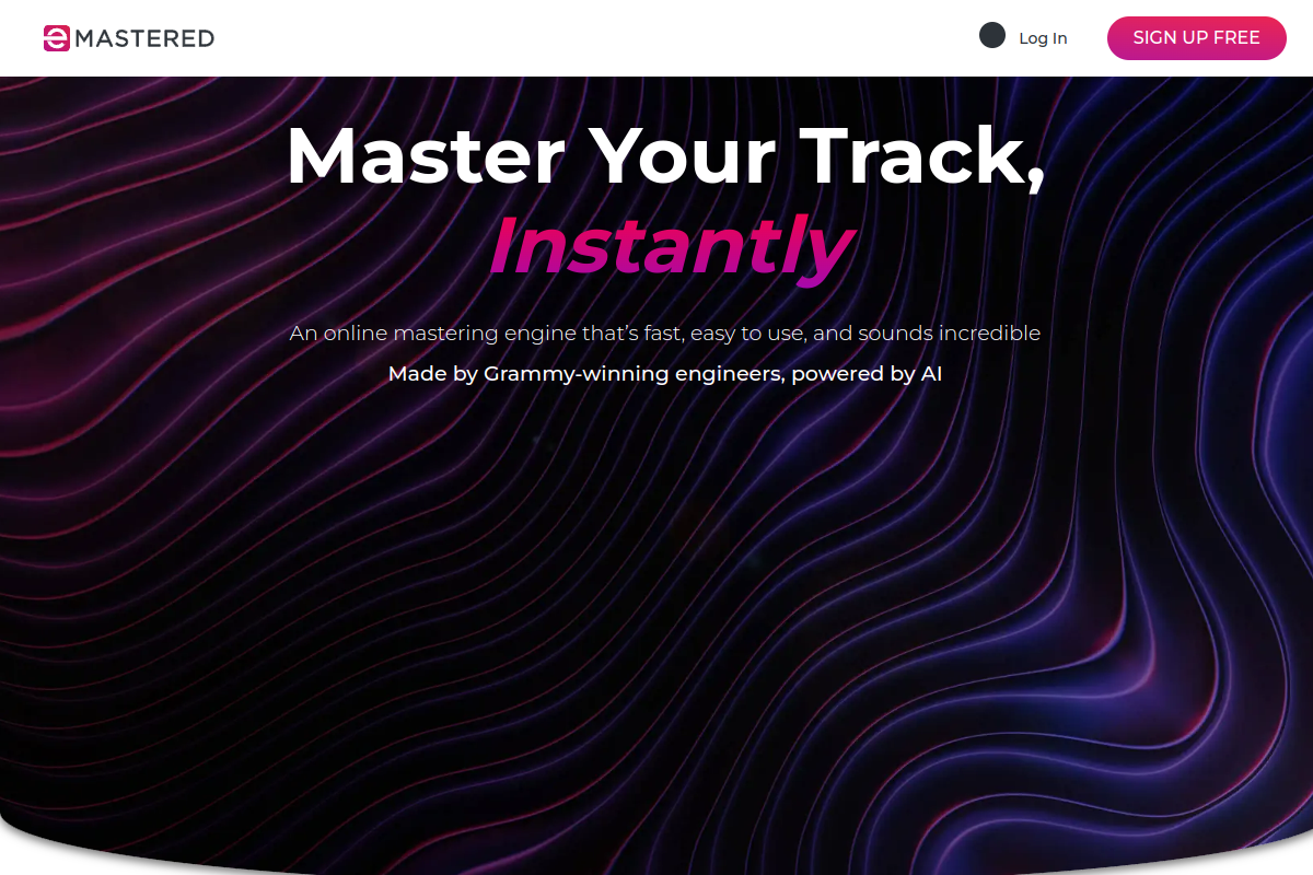 Screenshot of the eMastered website