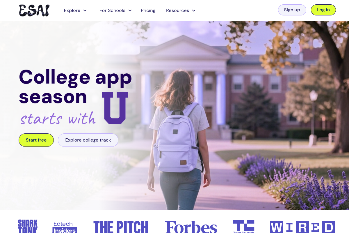 Screenshot of the ES.AI website