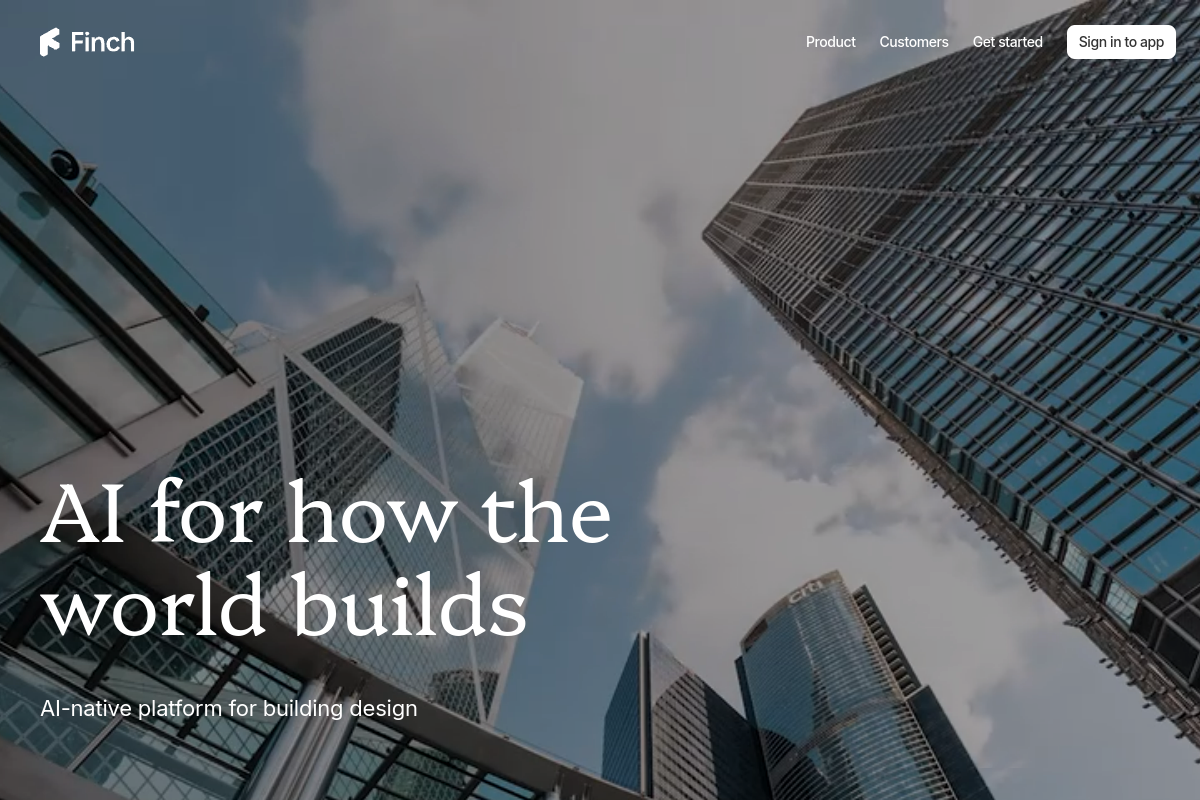 Screenshot of the Finch 3D website