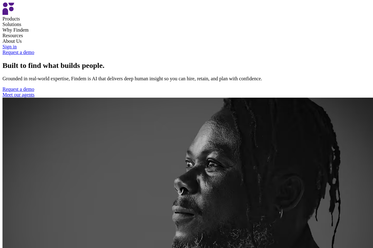Screenshot of the Findem website