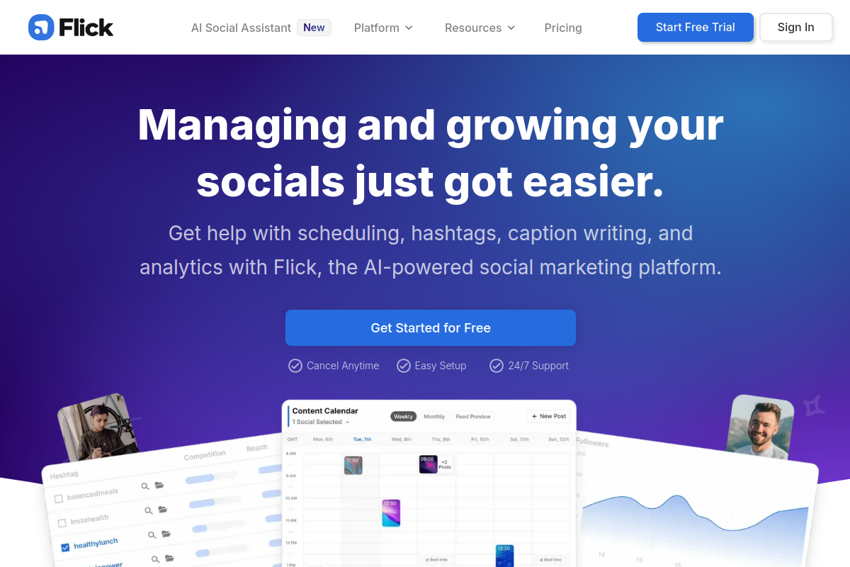 Screenshot of the Flick - AI assistant website