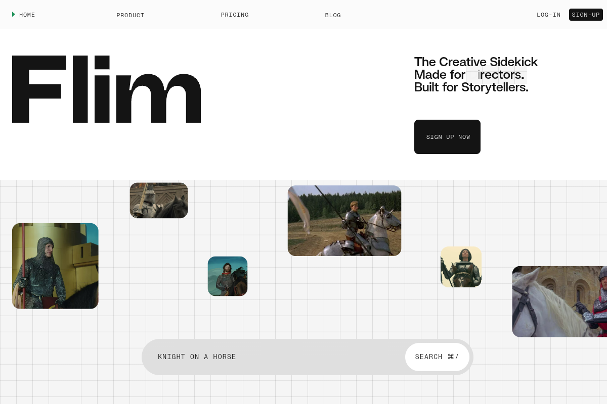 Screenshot of the Flim website