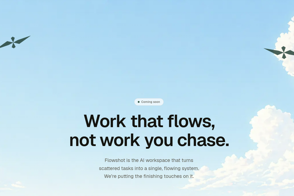 Screenshot of the Flowshot website