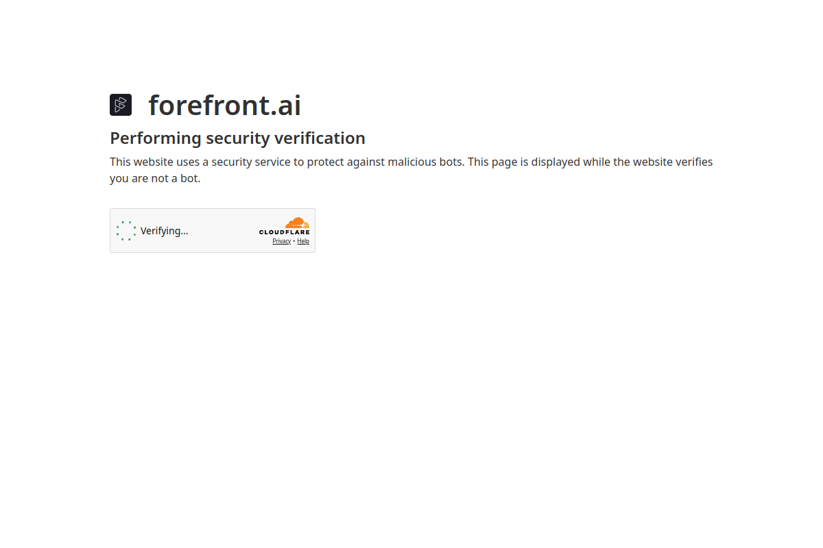 Screenshot of the Forefront website