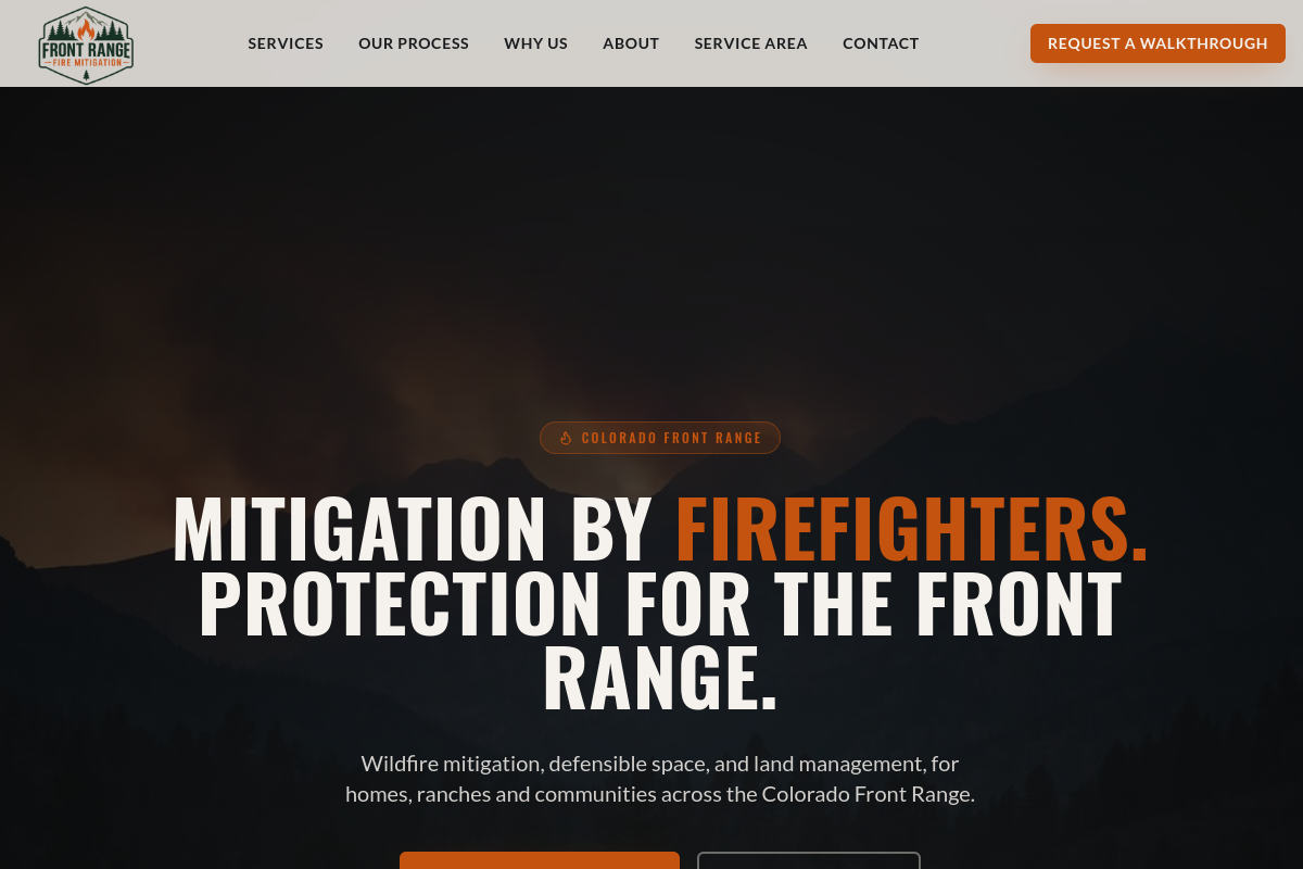 FRF Mitigation website screenshot