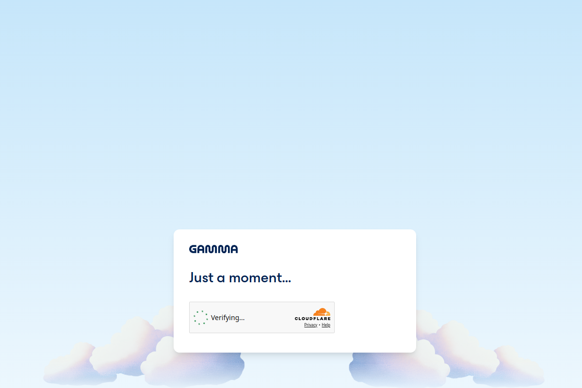 Screenshot of the Gamma website
