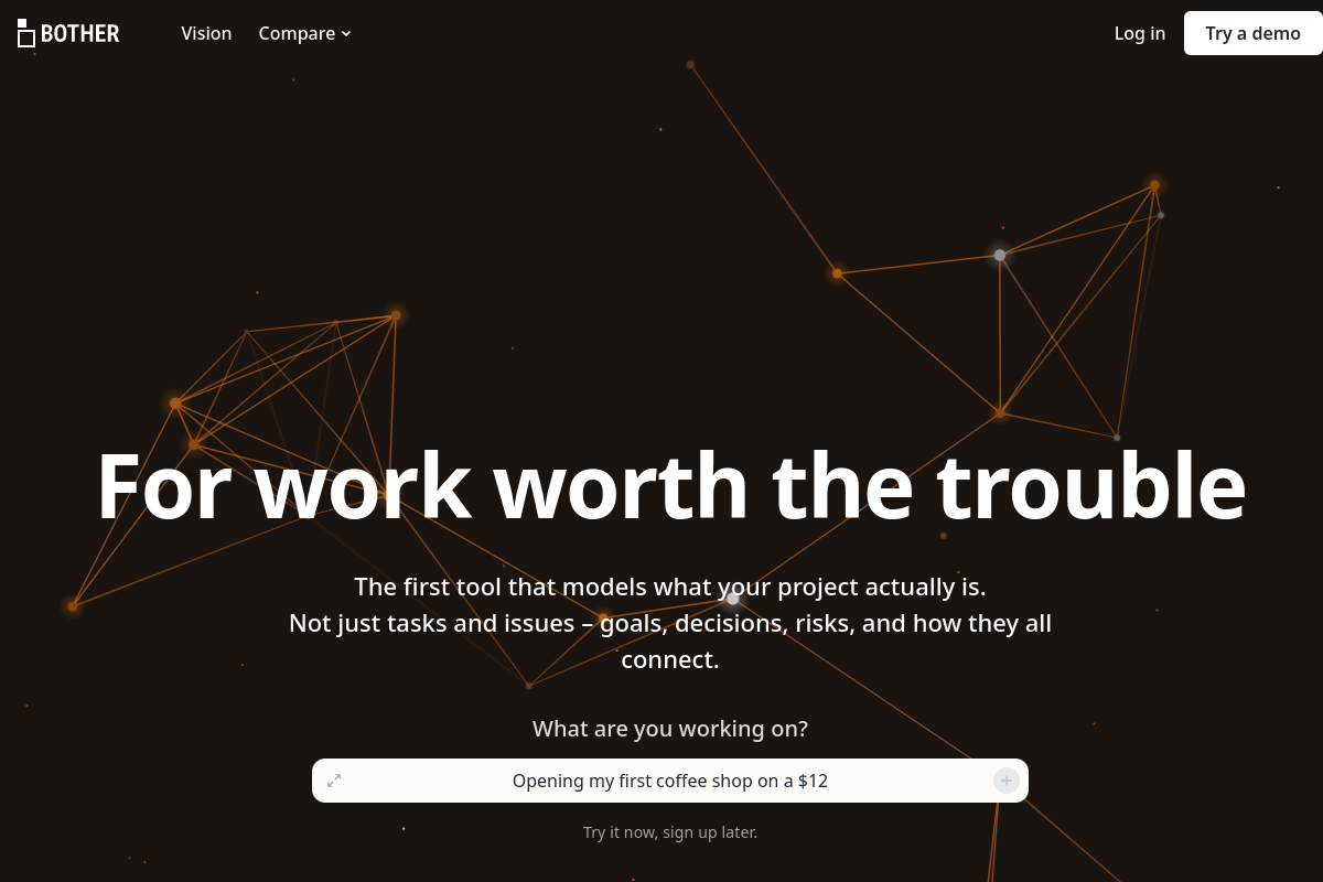 Screenshot of the Existential website
