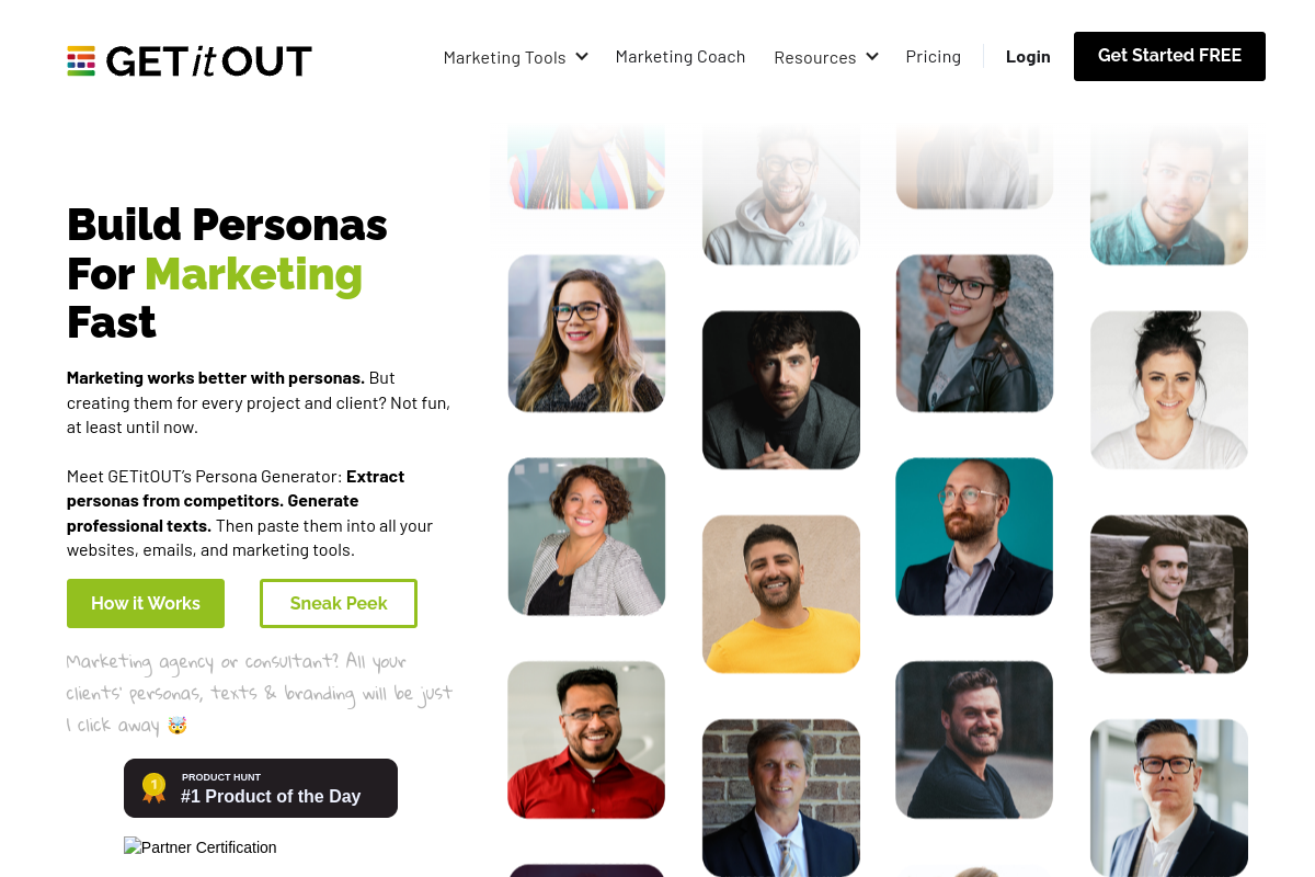 Screenshot of the GETitOUT website