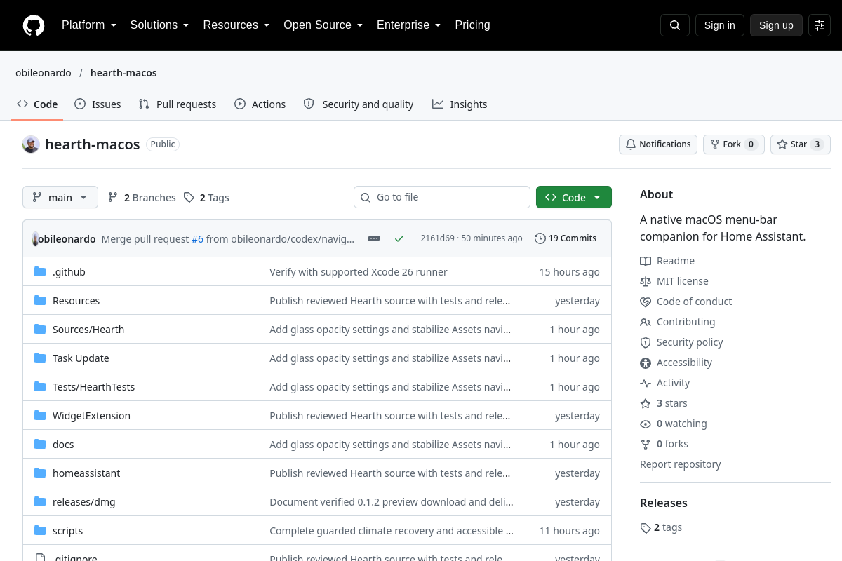 Screenshot of Hearth