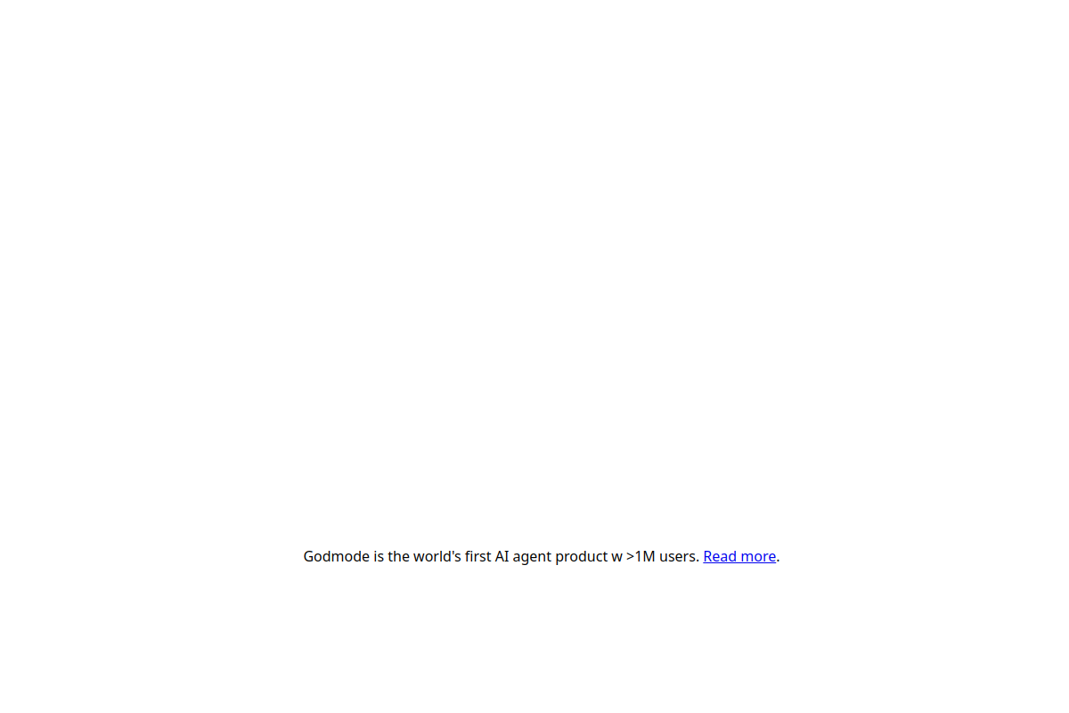 Screenshot of the Godmode website