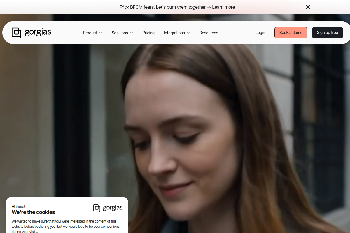 Screenshot of the Gorgias website