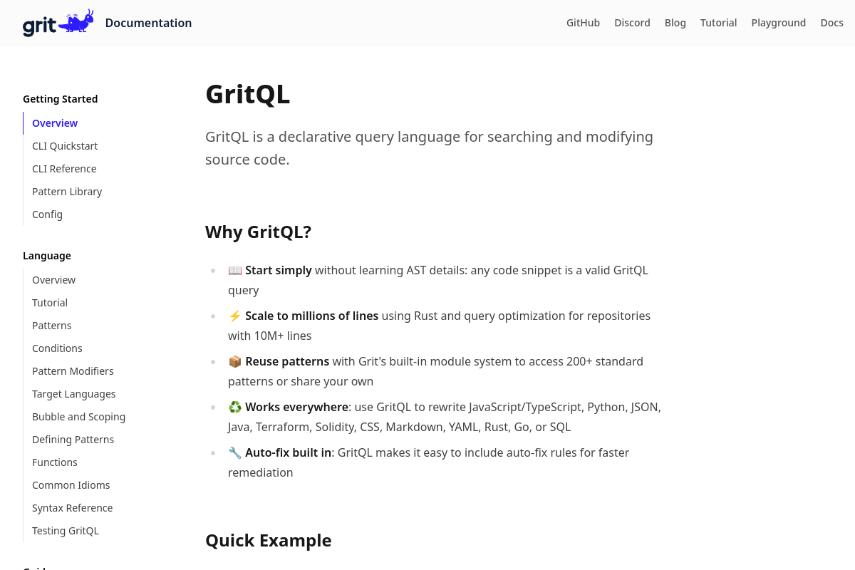 Screenshot of the Grit.io website