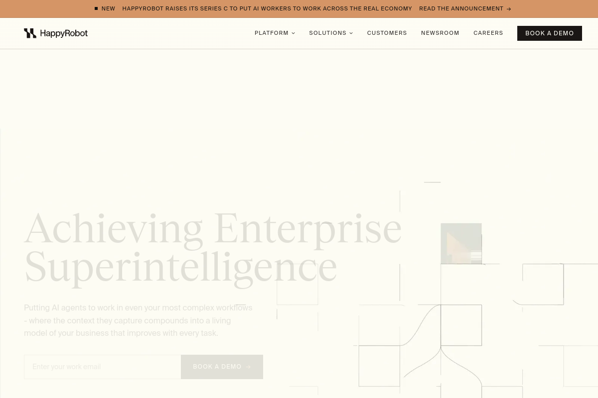 Screenshot of the HappyRobot website