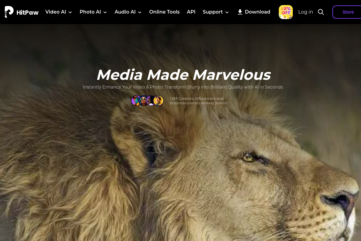 Screenshot of the HitPaw Video Enhancer website