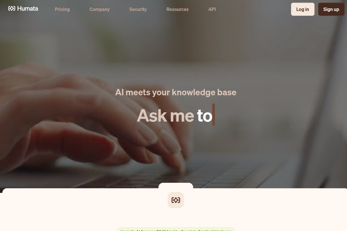 Screenshot of the Humata website