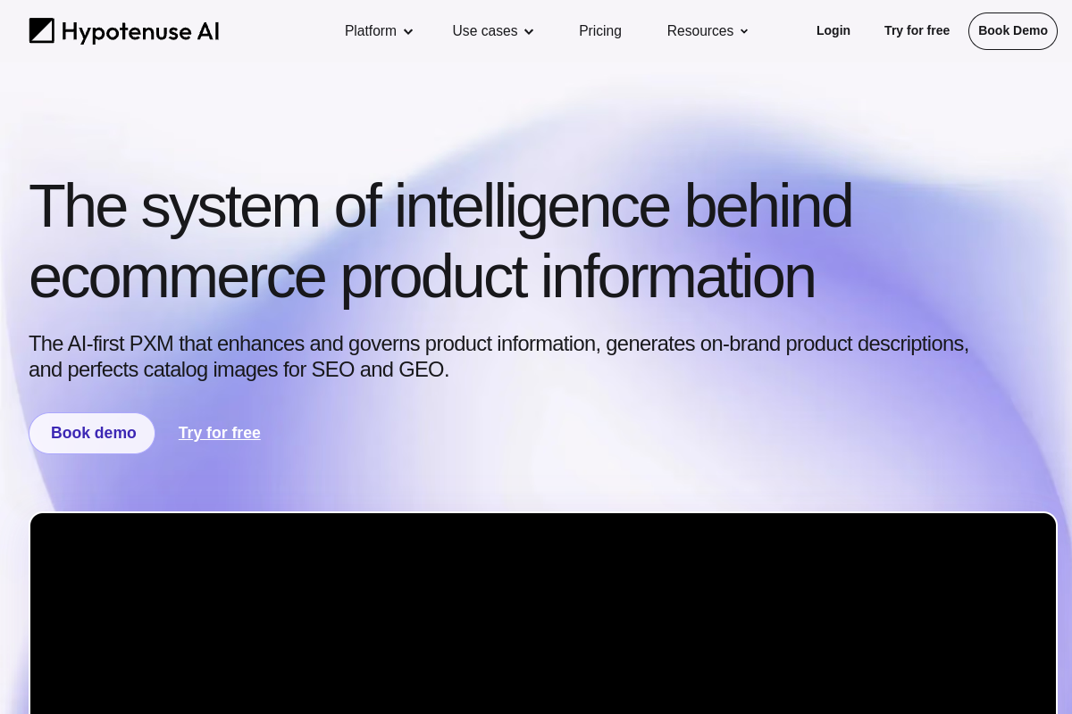 Screenshot of the Hypotenuse AI website