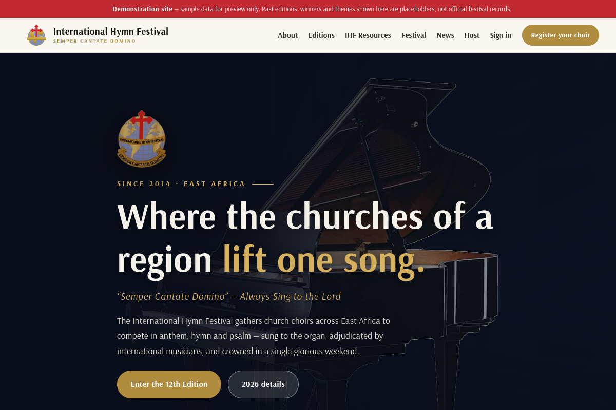 International Hymn Festival — Semper Cantate Domino site preview
