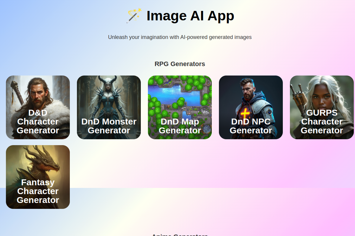 Screenshot of the Image AI App website