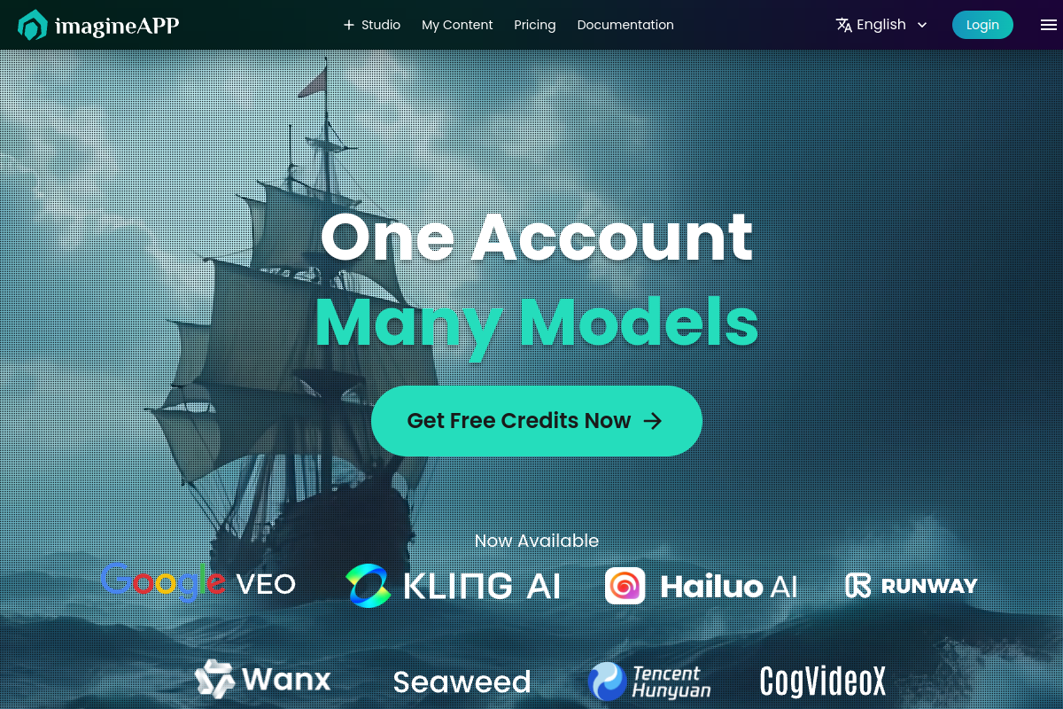 Screenshot of the Imagineapp website