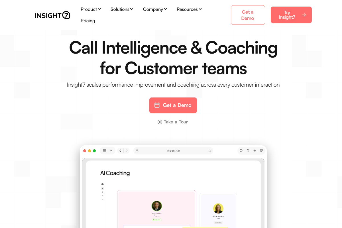 Screenshot of the Insight7 website