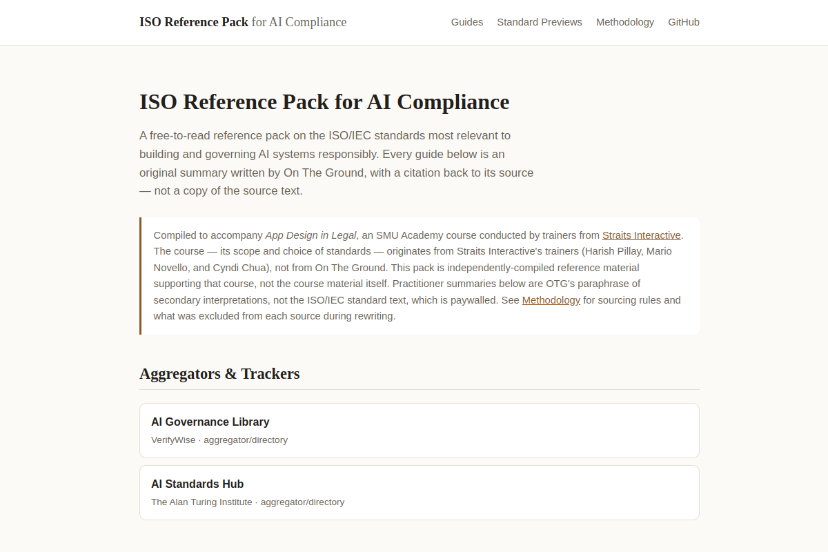ISO Reference Pack for AI Compliance