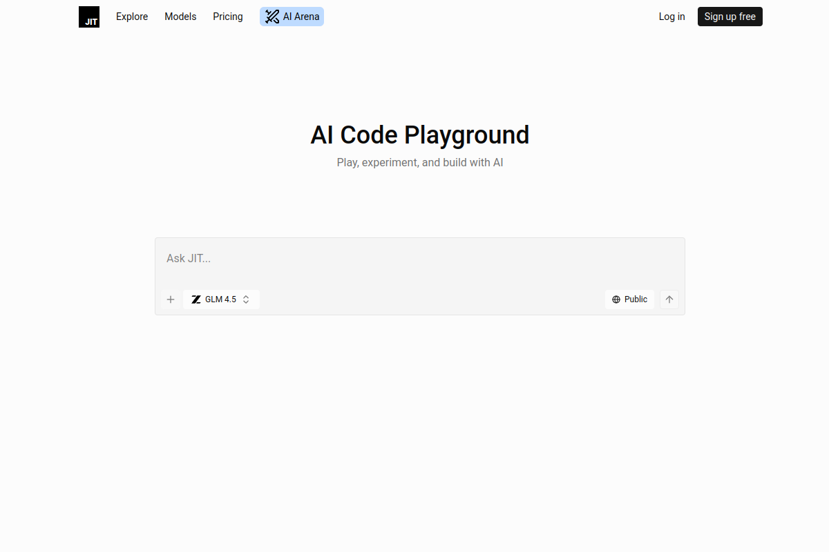 Screenshot of the Jit Codes website