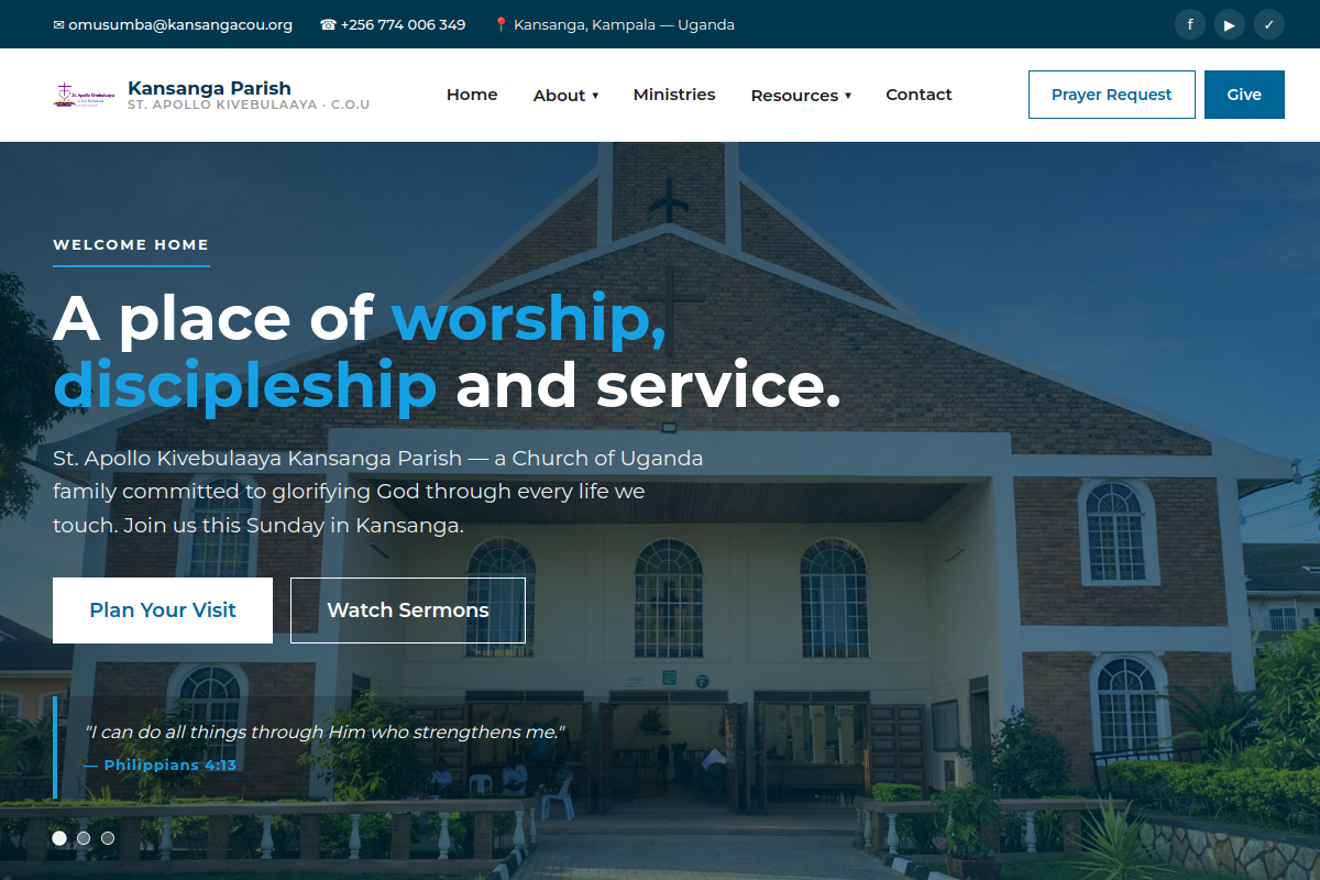 St. Apollo Kivebulaaya parish website preview