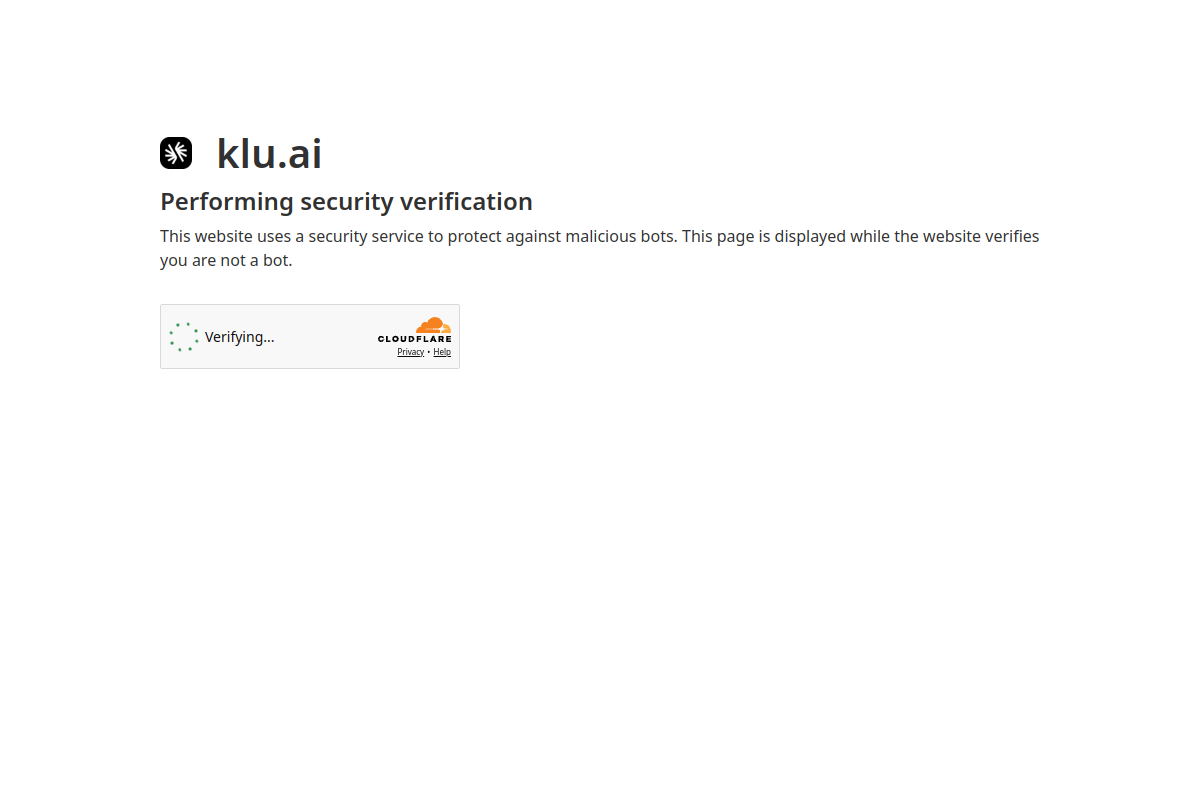 Screenshot of the Klu website