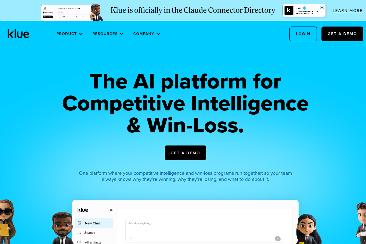 Screenshot of the Klue website