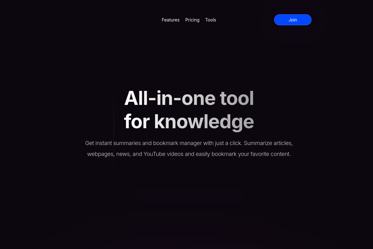 Screenshot of the Kome Summaries website