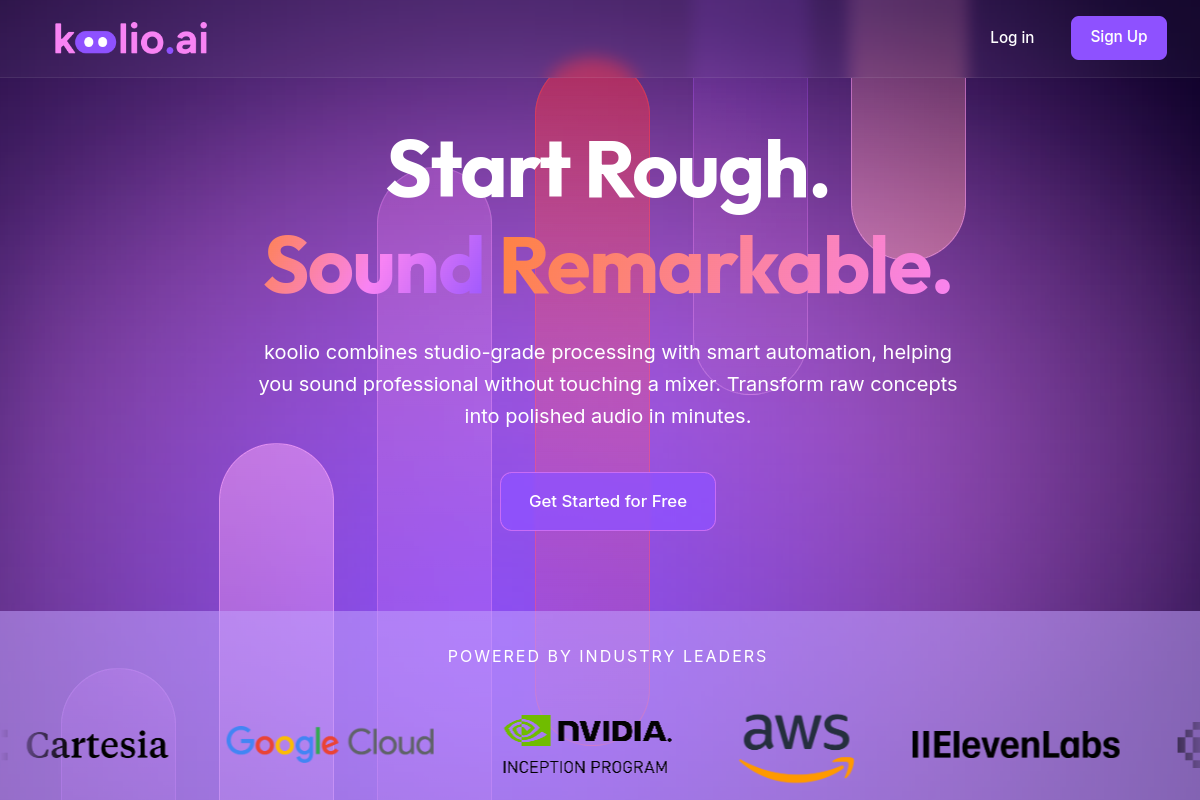 Screenshot of the Koolio website
