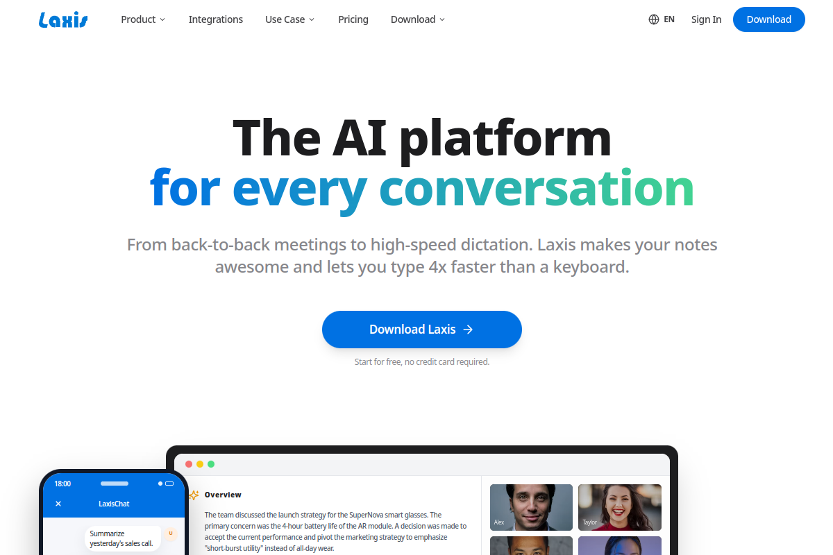 Screenshot of the Laxis 2.0 website