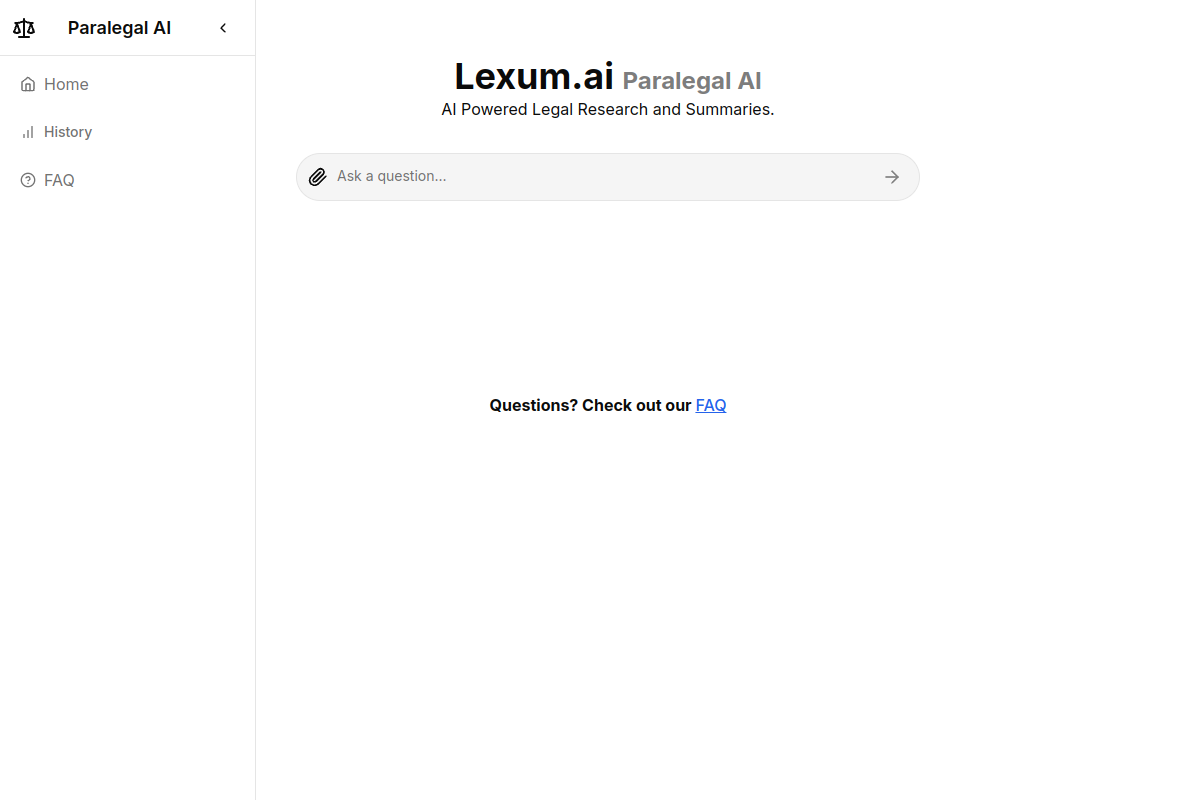 Screenshot of the Paralegal AI website