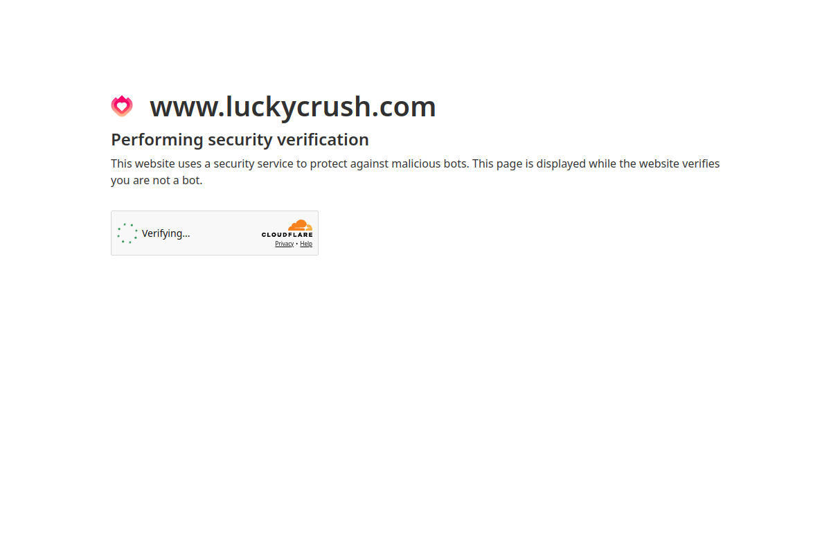 LuckyCrush homepage as it appeared during testing