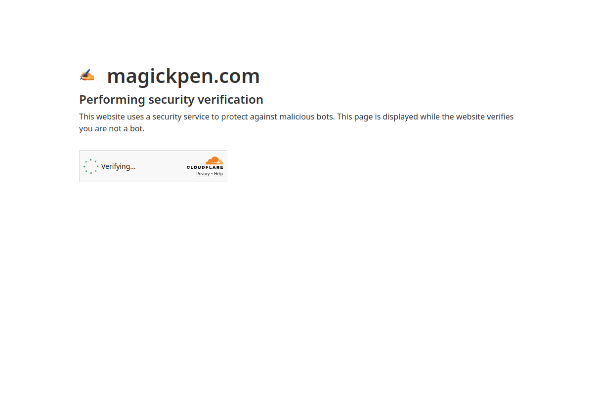 Screenshot of the MagickPen website