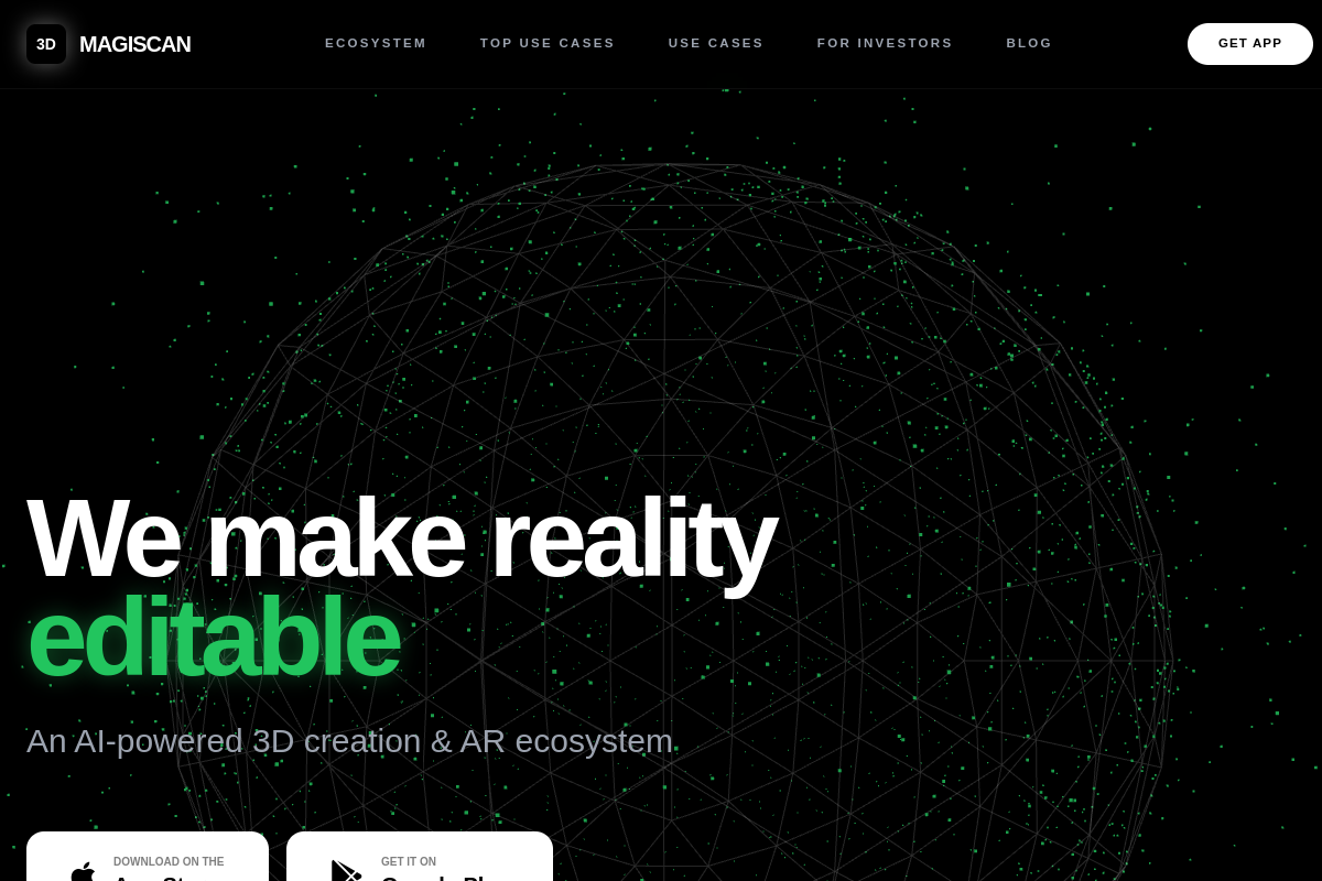 Screenshot of the Magiscan website