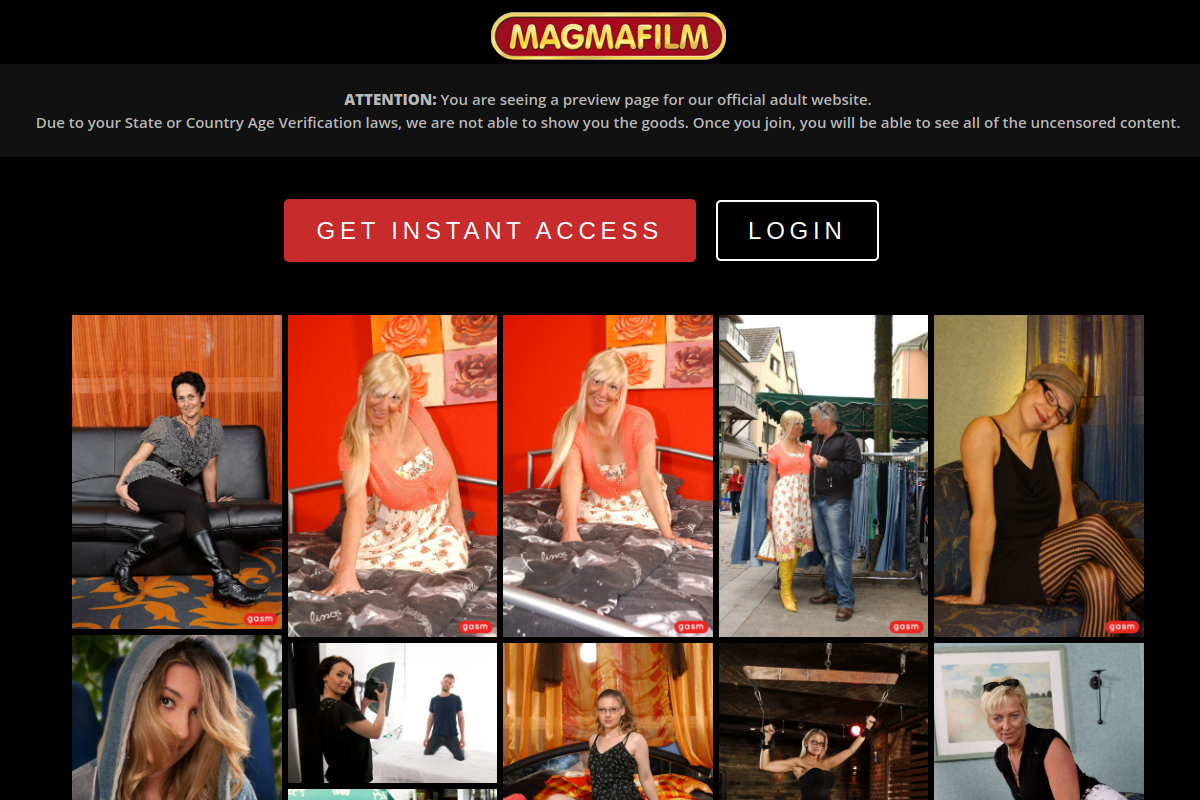 Magma Film homepage as it appeared during testing