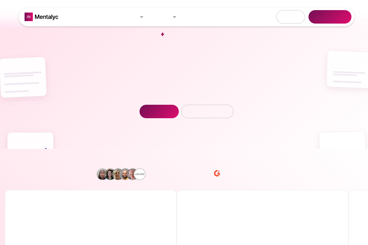 Screenshot of the Mentalyc website