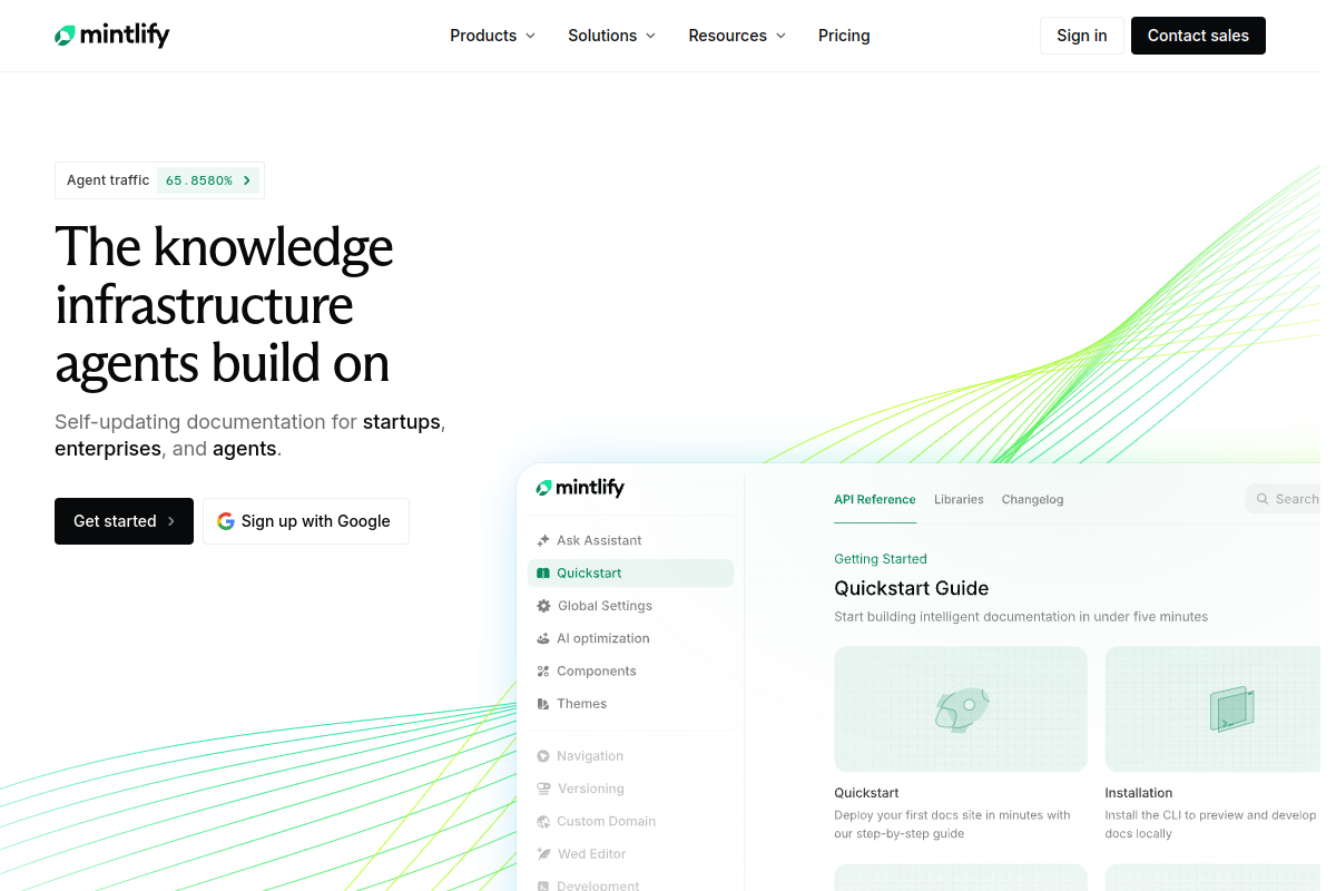 Screenshot of the Mintlify website