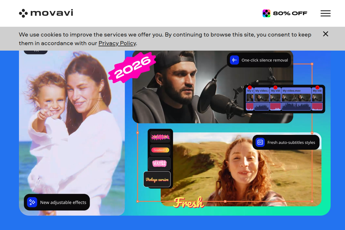 Screenshot of the Movavi website