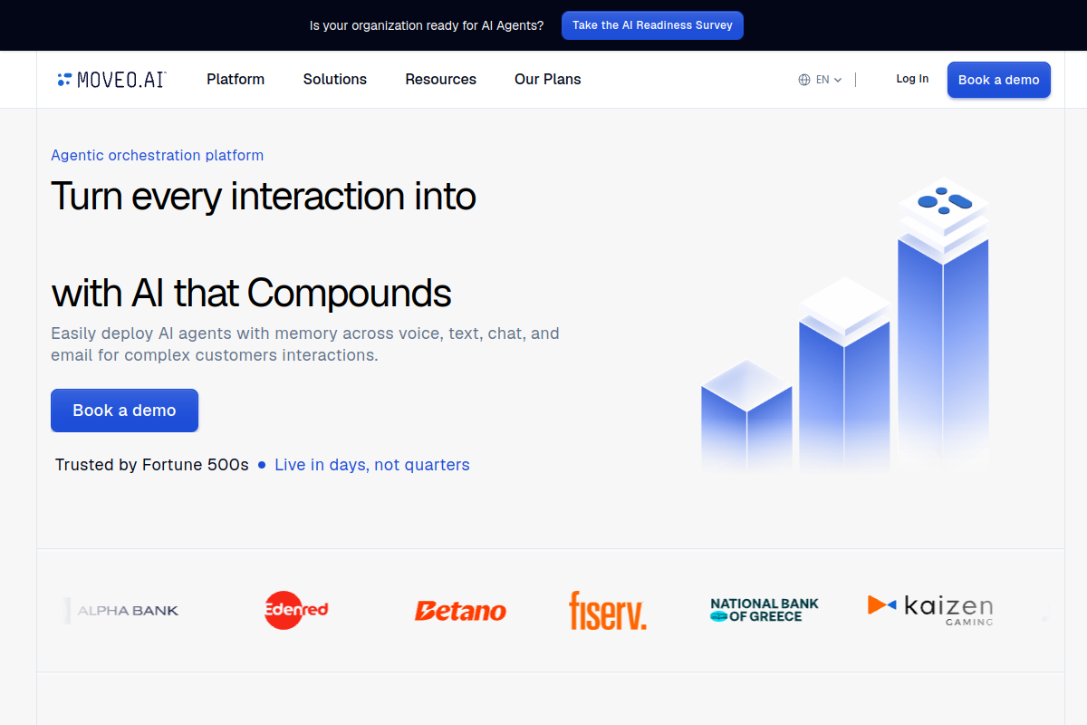 Screenshot of the Moveo website