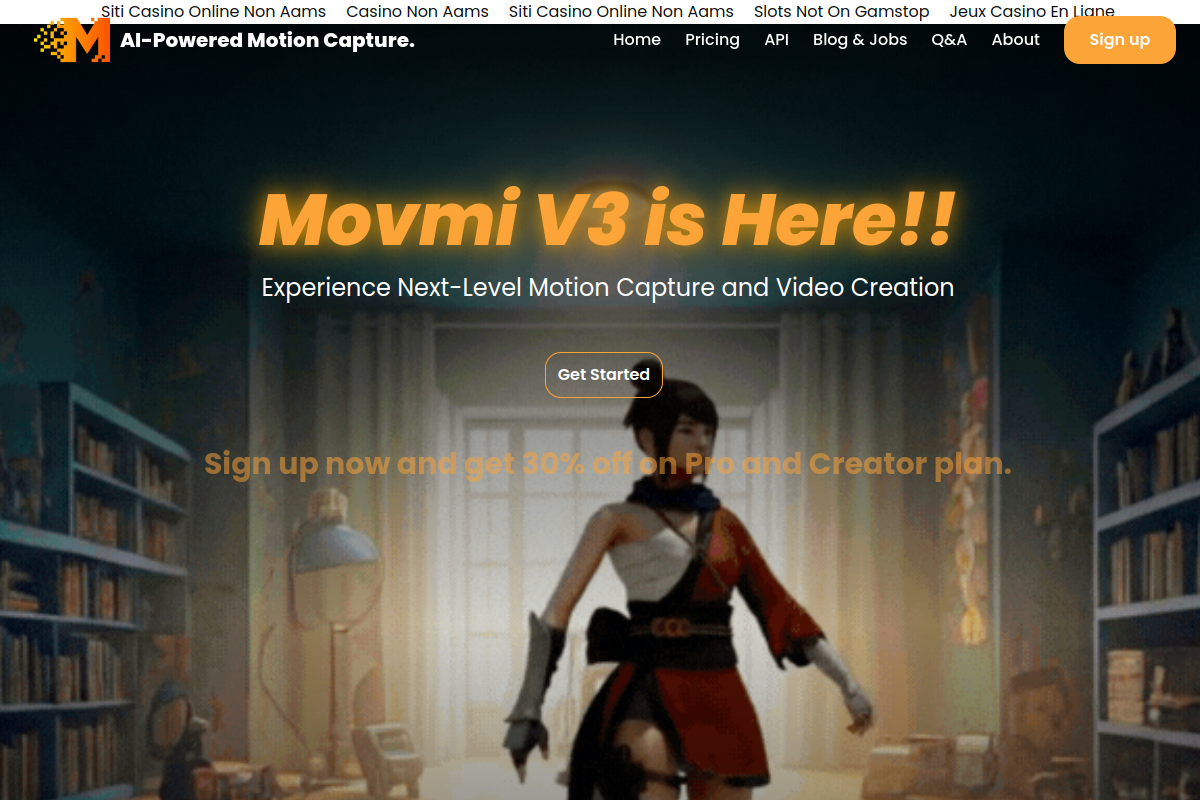 Screenshot of the Movmi website