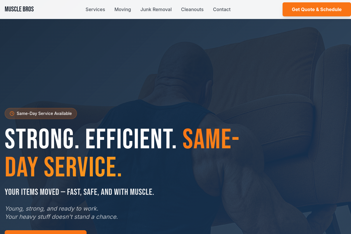 Muscle Bros website preview